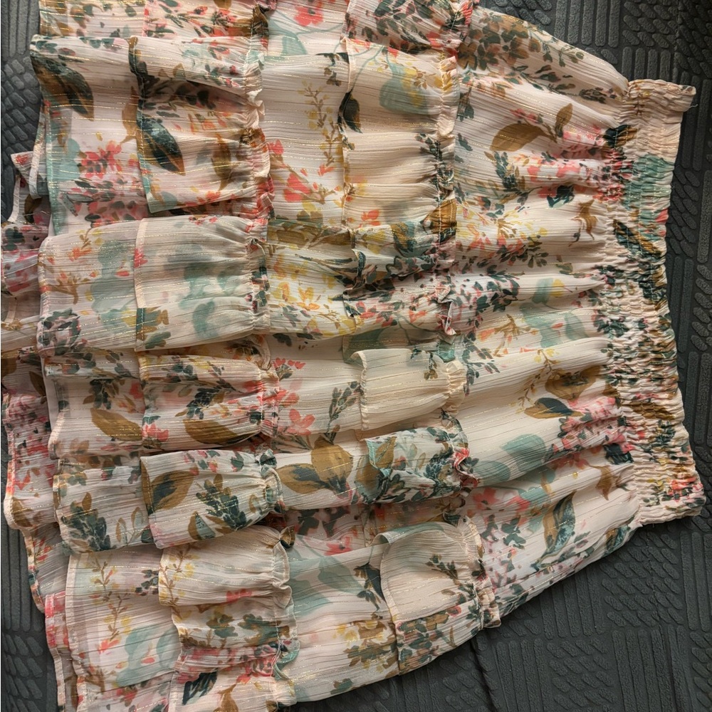 LC Lauren Conrad Floral Smocked Skirt